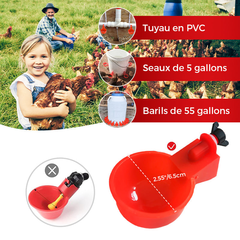 ✨Gobelets automatiques pour volailles avec filetage de 5/16 pouces