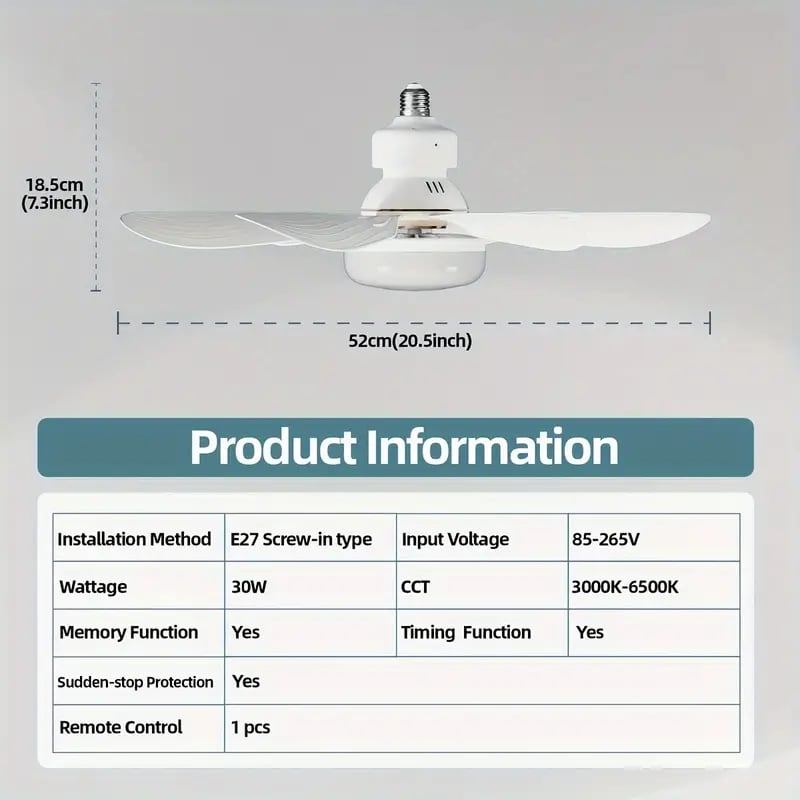 💡🪭 Ventilateur 2 en 1 Portable 2026 | Lumière + Télécommande | Qualité Premium Inégalée ✨