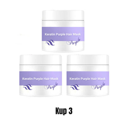 ✨Durée limitée Achetez 3 obtenez 2gratuit✨🧴💛 Masque pour cheveux Keratynowa Fioletowa&Laisser flotter les cheveux au vent