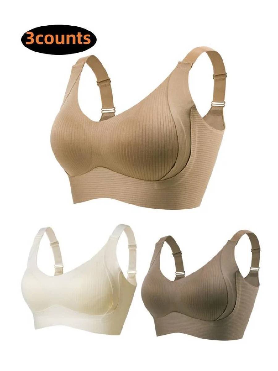 🎁VENTE EXCEPTIONNELLE 2026💕Soutien-gorge sans coutures à rayures subtiles avec soutien en W – Confort et style !