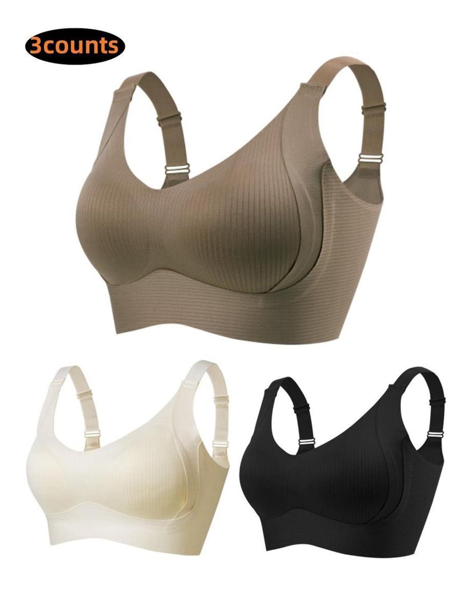 🎁VENTE EXCEPTIONNELLE 2026💕Soutien-gorge sans coutures à rayures subtiles avec soutien en W – Confort et style !