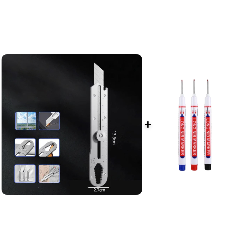 🔧 50 % de réduction ! Couteau utilitaire multifonction avec lame cassable – Grattoir, règle, clé & ouvre-bouteille en un seul outil compact ! ✨