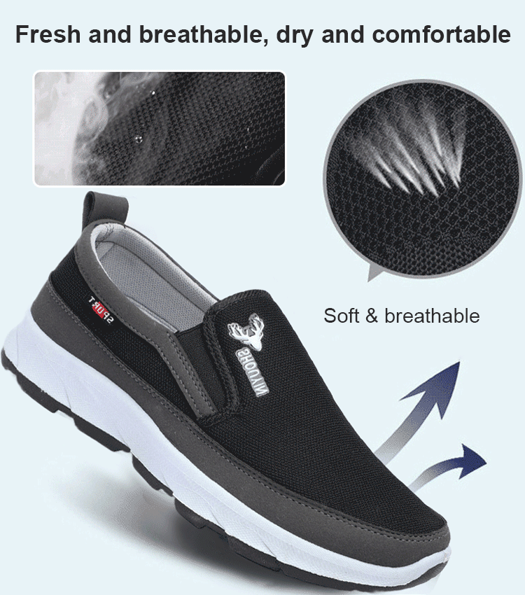 Mocassins antidérapants en tissu pour homme