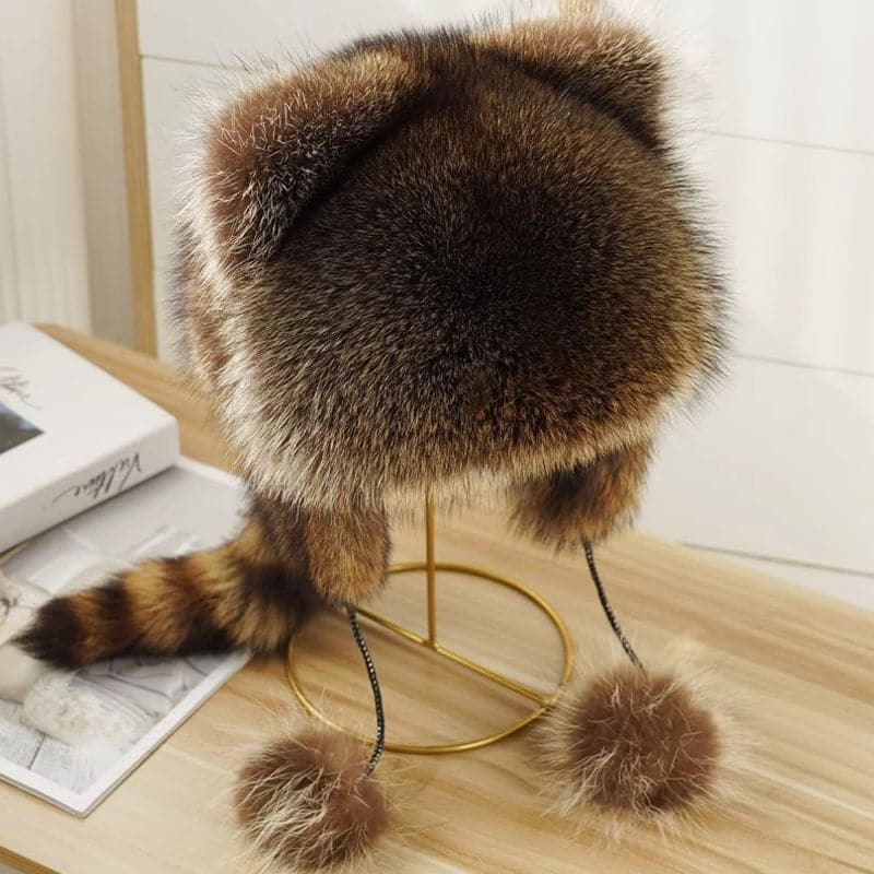 ✨ 50 % DE RÉDUCTION MAINTENANT ! ✨Chapeau en peluche parent-enfant avec fausse queue de raton laveur