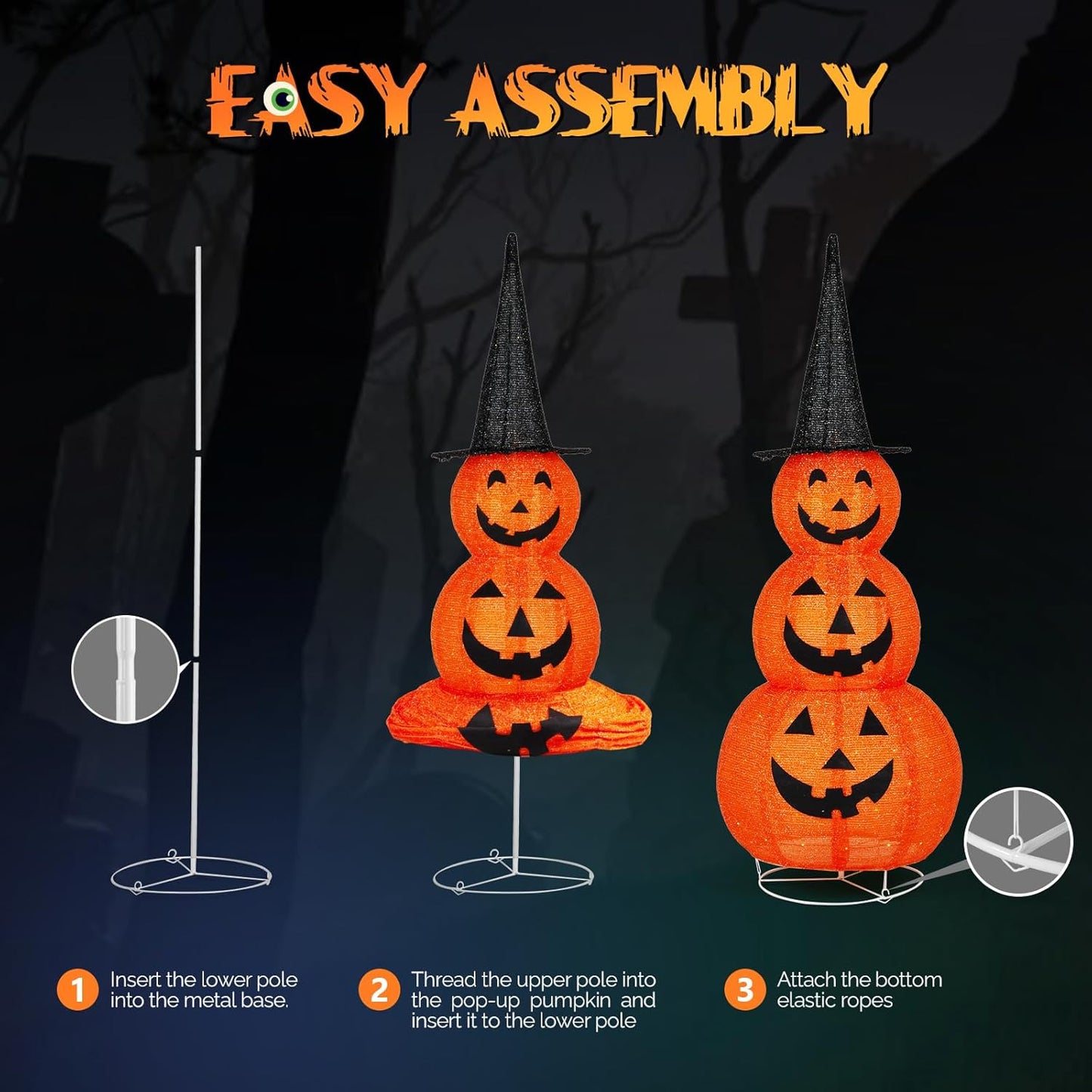 🎃 Vente chaude 50% de réduction 🎃🎃 Décorations de citrouille pliables Halloween