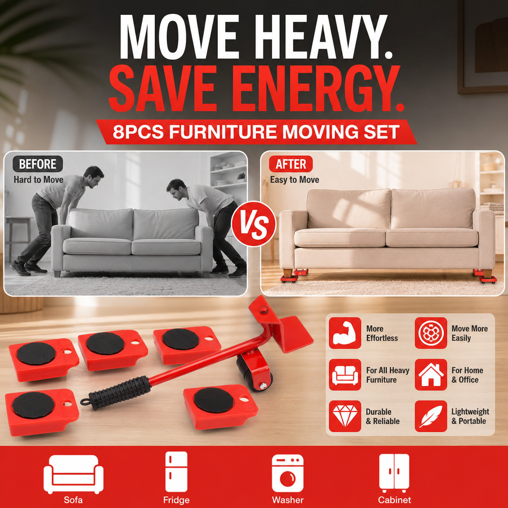 🎁Nouveautés 2026 : 50 % de réduction ! 💥 Système de déplacement de meubles : soulèvez et faites glisser jusqu’à 360 kg, rotation à 360°, patins respectueux des sols. 💪