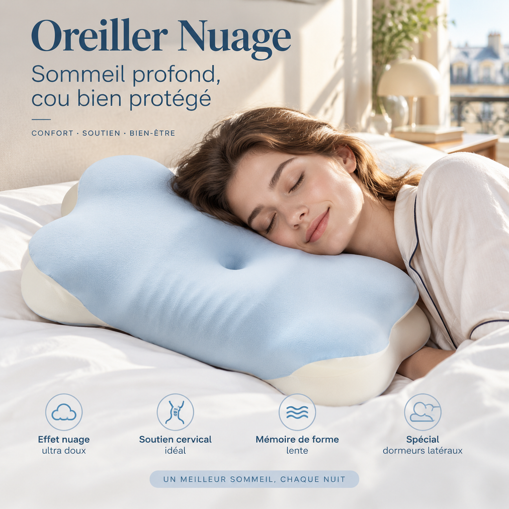 🏅Oreiller d'hôtel pour adultes, conçu pour protéger les vertèbres cervicales et favoriser le sommeil