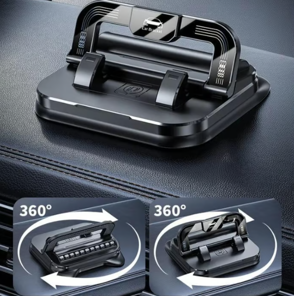 Support de téléphone pour voiture avec ventouse puissante – Rotation à 360°, angles de vision réglables, support antidérapant pour tous les téléphones.