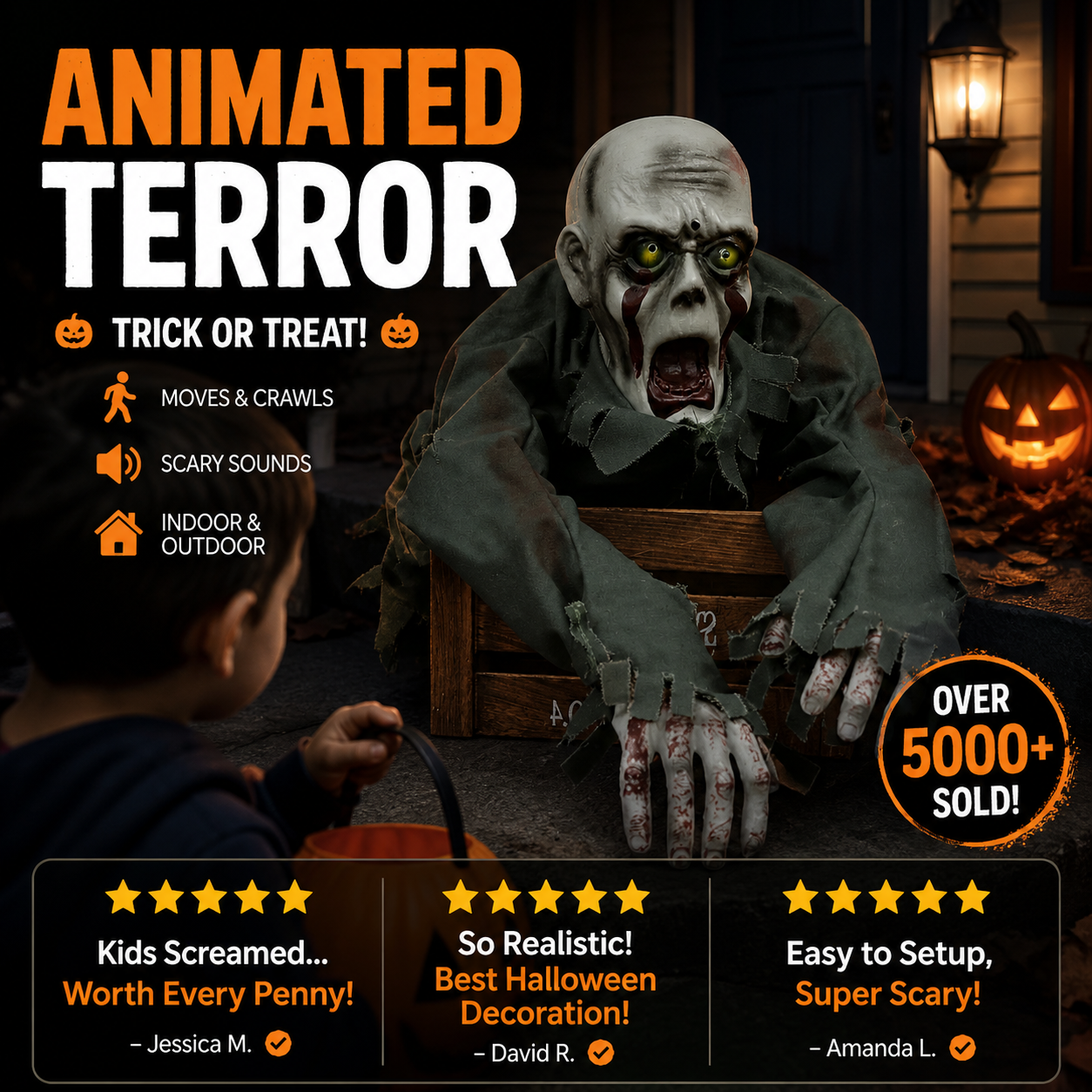 🎉🔥Livraison gratuite🔥Fantôme rampant, figurine d'horreur pour Halloween
