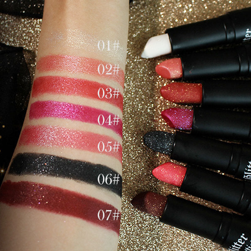 🔥Spécial Nouvel An 49% de réduction🔥Matte permanente leppestifter med fine glitter