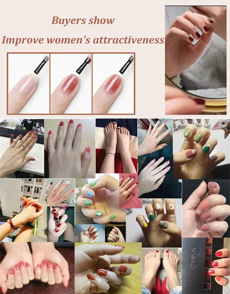 Ice-clear nude water-based nail polish - no baking required, peelable!