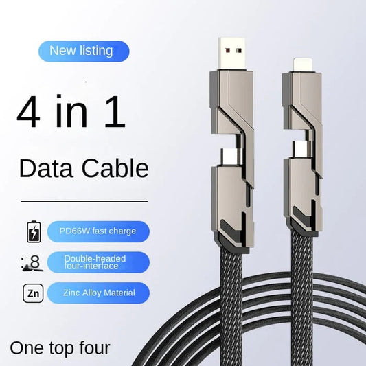 📱 Chargeur 4-en-1 [60W Charge rapide & Synchronisation des données]