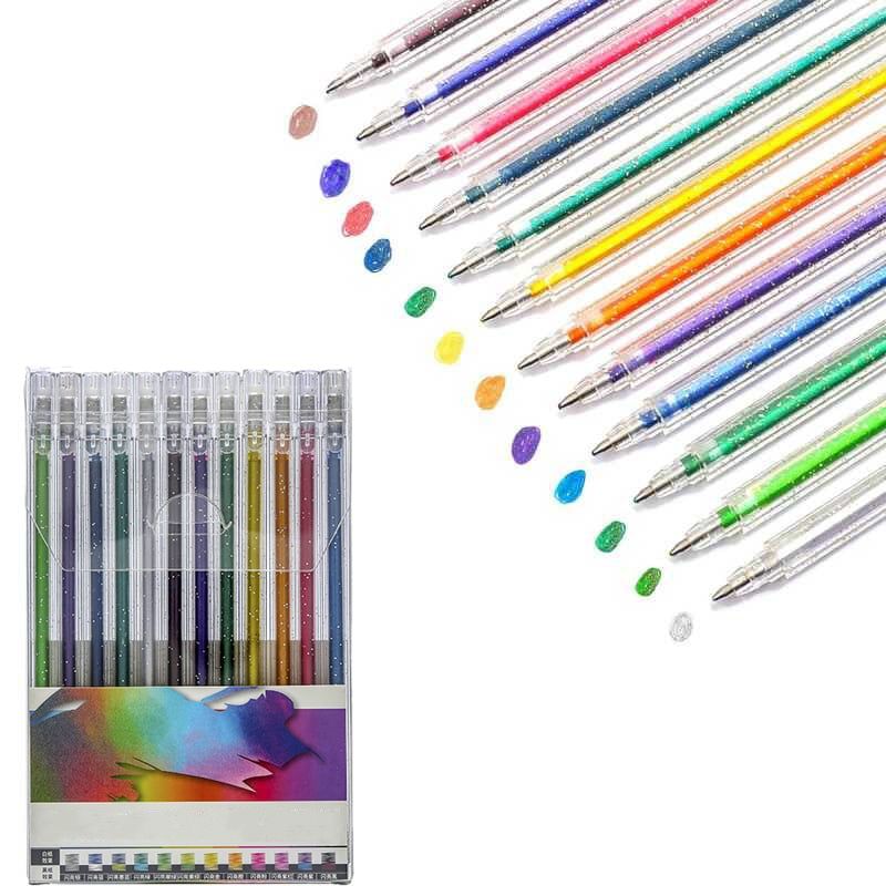 💎 50 % DE RÉDUCTION EN CE MOMENT ! ✨ Stylos Gel Pailletés — Encre Fluide & Durable, Pointe Fine, Paillettes Biodégradables, Coffrets 8, 12 ou 18 Couleurs 🎨