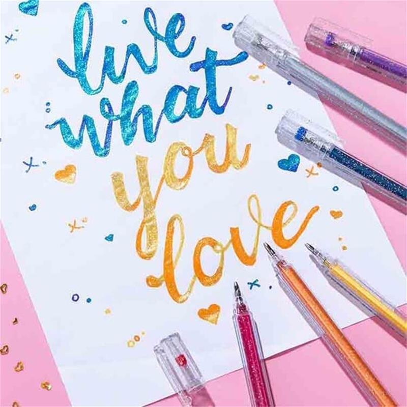 💎 50 % DE RÉDUCTION EN CE MOMENT ! ✨ Stylos Gel Pailletés — Encre Fluide & Durable, Pointe Fine, Paillettes Biodégradables, Coffrets 8, 12 ou 18 Couleurs 🎨
