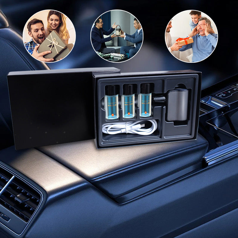 Diffuseur de Désodorisant Intelligent pour Voiture - 3 x 10 ml Parfum Naturel - 45 Jours de Durée