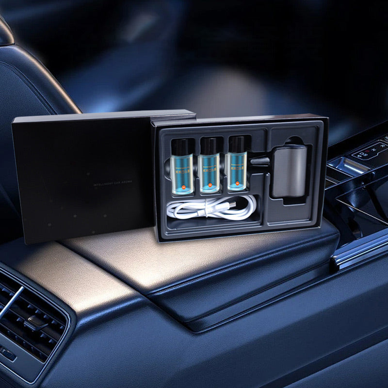 Diffuseur de Désodorisant Intelligent pour Voiture - 3 x 10 ml Parfum Naturel - 45 Jours de Durée