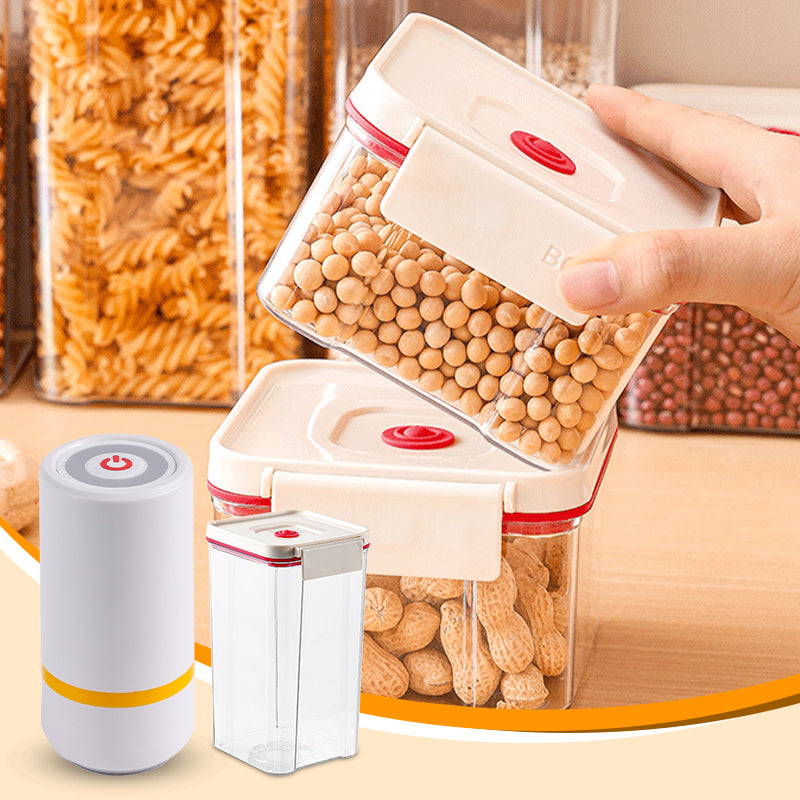 💥prix très bas💥 Bocaux de stockage en plastique scellés sous vide avec pompe
