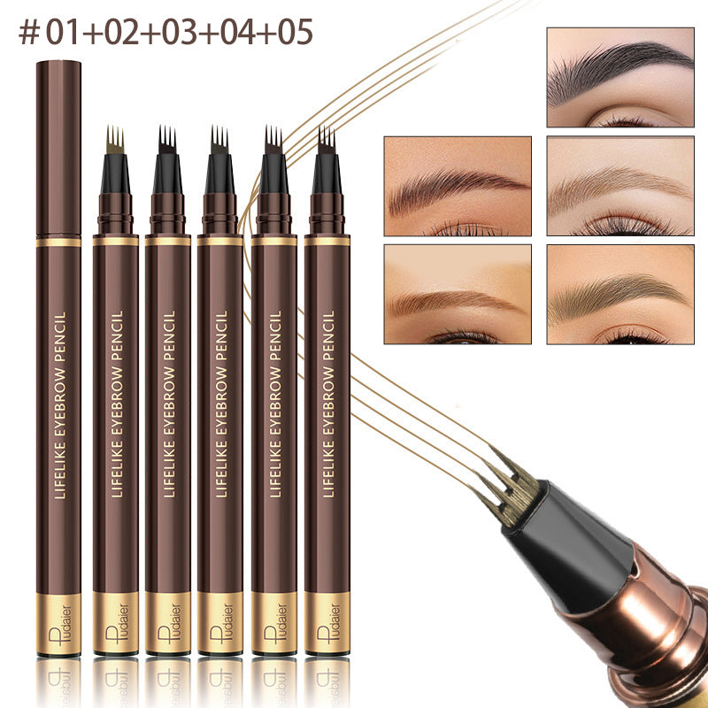 Stylo de maquillage des sourcils précis à 4 pointes pour des sourcils naturels