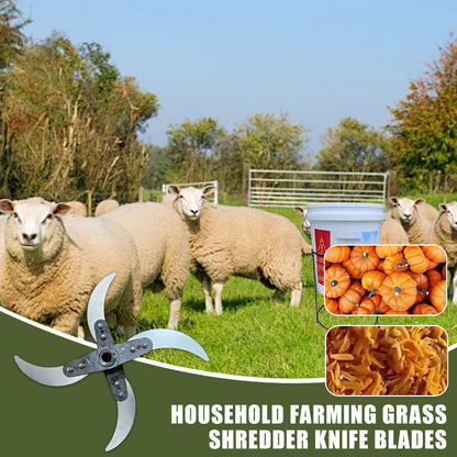 🔪 Lame de coupe 4 lames pour déchiqueteuse d’herbe – Diamètre ajustable (25-26 cm), acier anti-rouille, installation universelle ! 🌿🚜