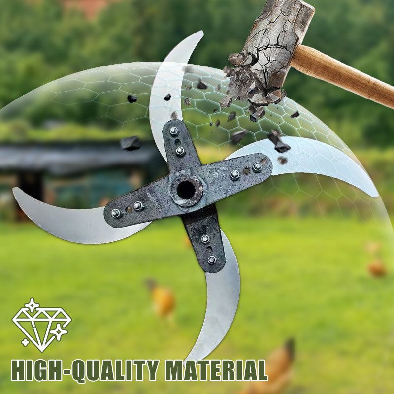 🔪 Lame de coupe 4 lames pour déchiqueteuse d’herbe – Diamètre ajustable (25-26 cm), acier anti-rouille, installation universelle ! 🌿🚜