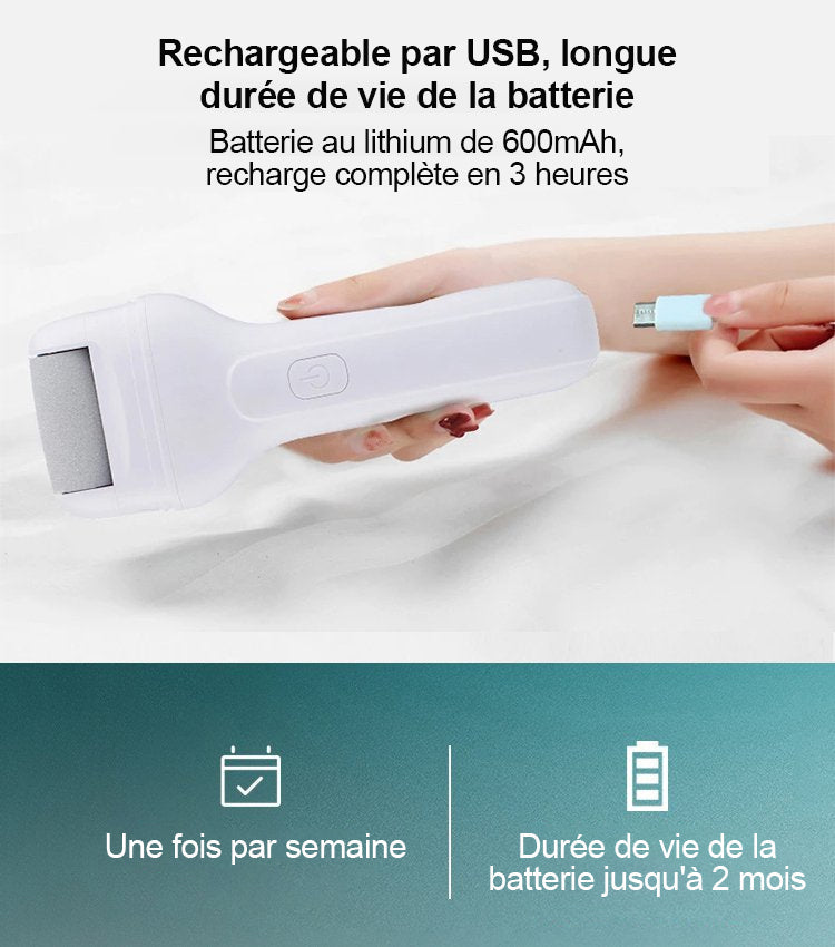 Extracteur électrique rechargeable de callosités plantaires