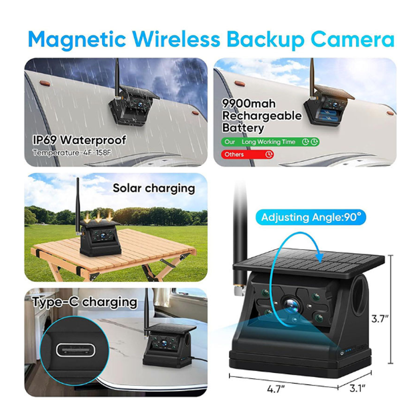 📷 50 % DE RÉDUCTION MAINTENANT ! ☀️ Caméra magnétique sans fil solaire 7 pouces – 1080p HD, détection de mouvement et audio bidirectionnel – installation facile sans perçage pour la sécurité de votre maison 🏠