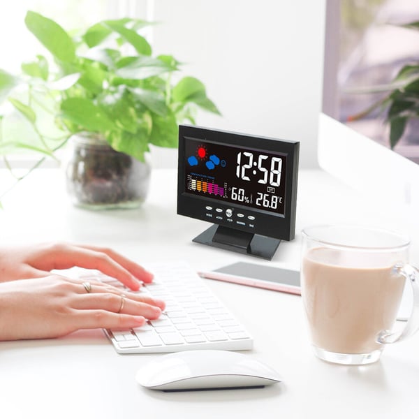 ⏰Promotion du dernier jour 50%🔥Moniteur numérique de température et d'humidité à LED prévisions météo compteur à LED réveil