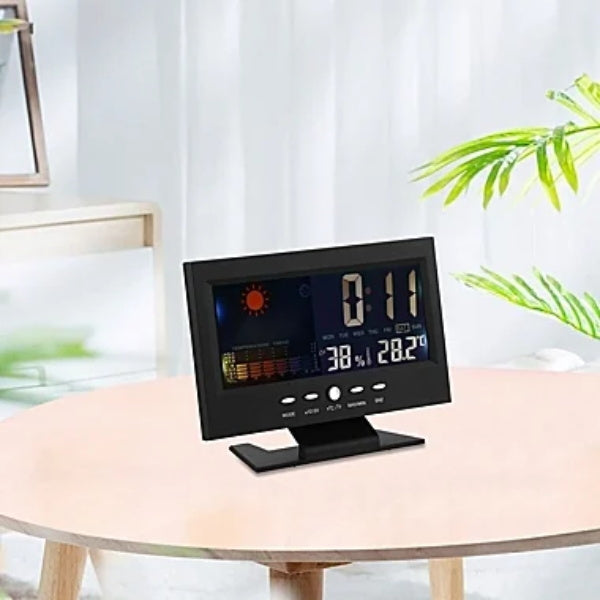 ⏰Promotion du dernier jour 50%🔥Moniteur numérique de température et d'humidité à LED prévisions météo compteur à LED réveil