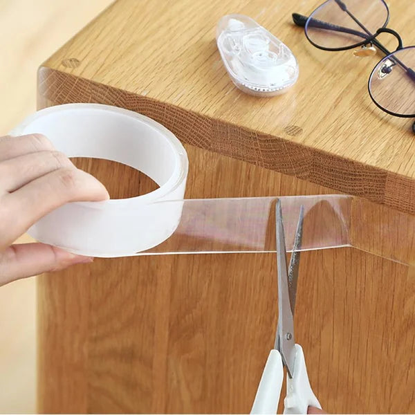 🏡50% de réduction✨Ruban nano-magique transparent sans trace – Poignée double face réutilisable pour un usage polyvalent !