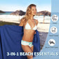 📢📢50 % de desconto!! ⏰ Toalha de praia com bolsos e bolsa de transporte – Secagem rápida, ultra-absorvente e perfeitamente estável na espreguiçadeira 🏖️🧺