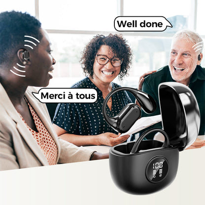 Écouteurs sans fil Bluetooth 5.4 avec traduction assistée par IA (Compatibles iOS et Android)