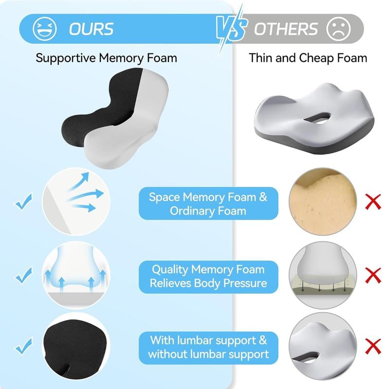 📢📢49 % de réduction !! 🎁 Siège antidérapant en mousse à mémoire de forme – Soulagement sciatique, housse respirante & maintien universel ! 🚗🪑
