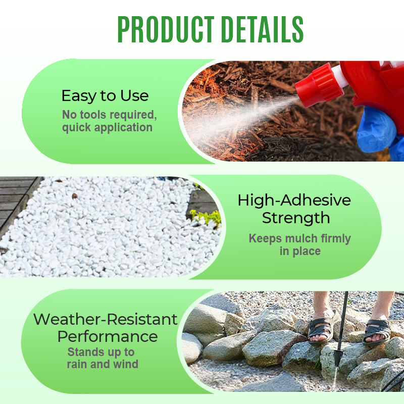 🌿 PROMO LIMITÉE 52% DE RÉDUCTION ! 🧪 Colle Paysage Ultra-Rapide 500g – Adhésif Imperméable pour Paillis, Cailloux & Décoration Extérieure, Séchage 2h 🌧️
