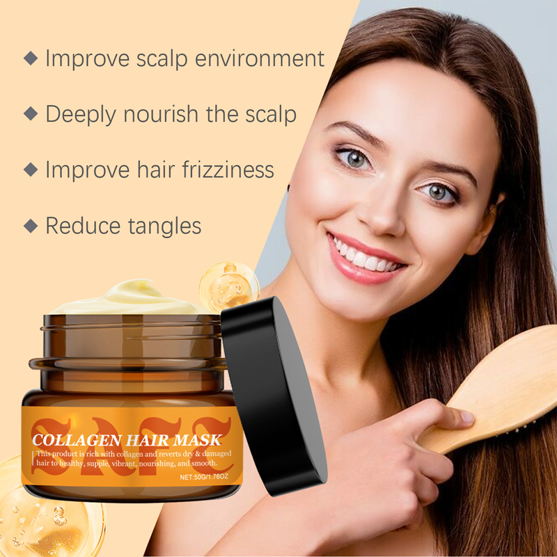 💆‍♀️ 50 % DE RÉDUCTION EN CE MOMENT ! ✨ Masque capillaire au collagène pour cheveux secs et abîmés – renforce, répare et hydrate – idéal pour les cheveux ternes, fragiles et sans vie 💛