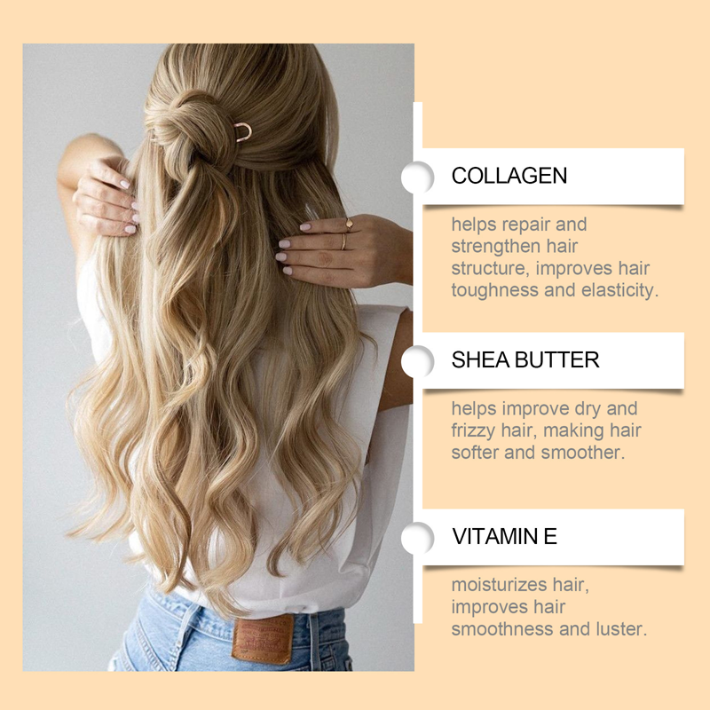 💆‍♀️ 50 % DE RÉDUCTION EN CE MOMENT ! ✨ Masque capillaire au collagène pour cheveux secs et abîmés – renforce, répare et hydrate – idéal pour les cheveux ternes, fragiles et sans vie 💛