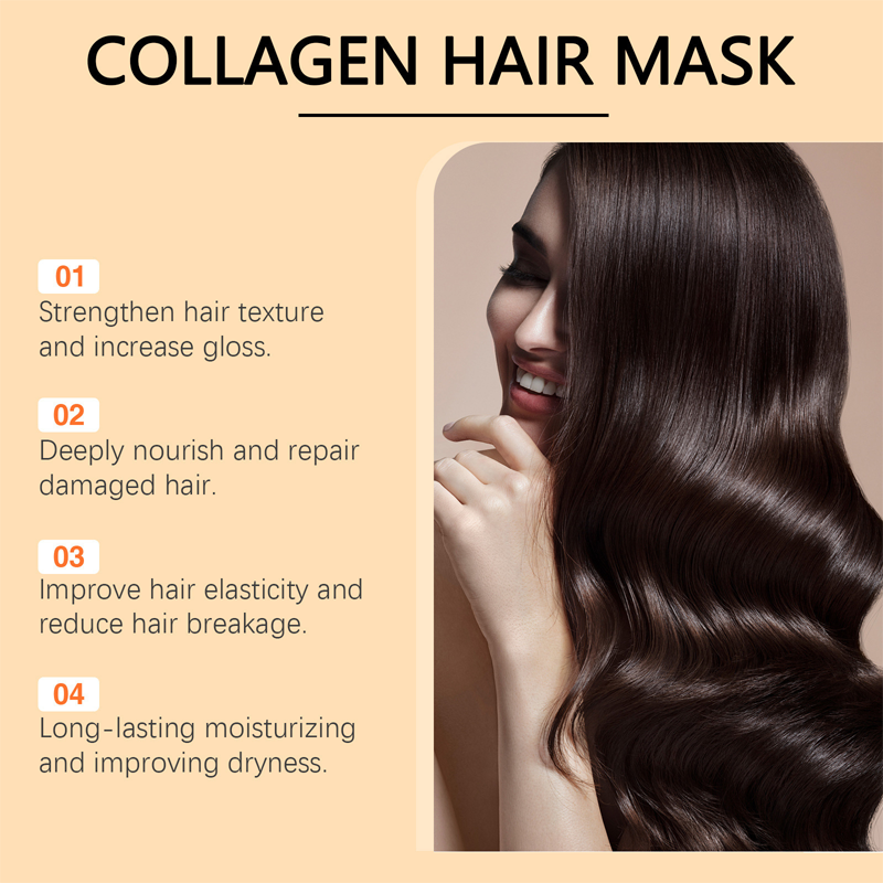 💆‍♀️ 50 % DE RÉDUCTION EN CE MOMENT ! ✨ Masque capillaire au collagène pour cheveux secs et abîmés – renforce, répare et hydrate – idéal pour les cheveux ternes, fragiles et sans vie 💛