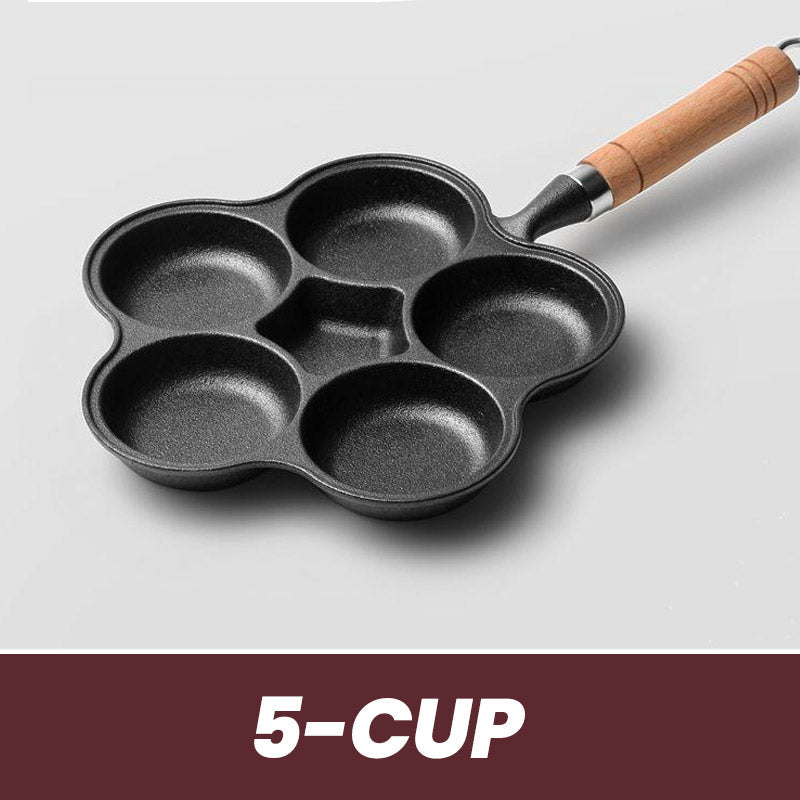 Poêle à œufs antiadhésive en fonte de 4/5 tasses