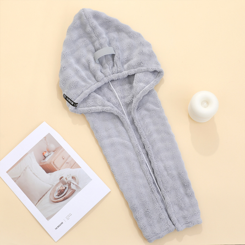 🛁 Grande serviette pour cheveux avec bande élastique sécurisée pour femmes