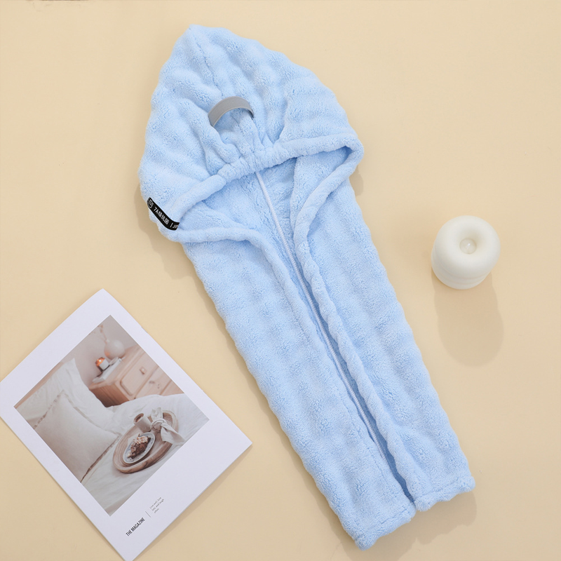 🛁 Grande serviette pour cheveux avec bande élastique sécurisée pour femmes
