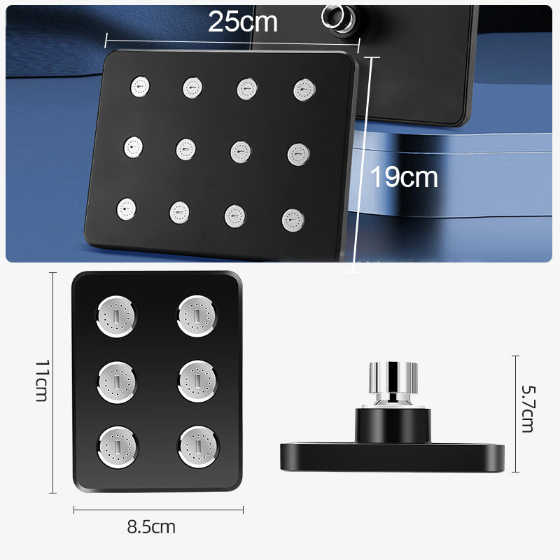 Pomme de douche carrée réglable sur 360