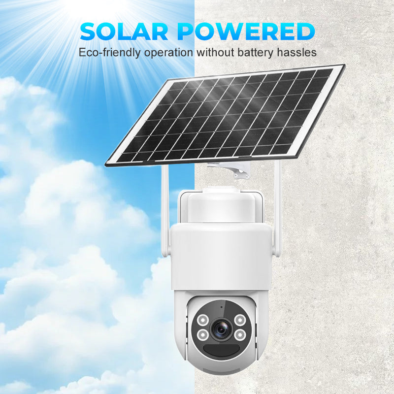 Caméra de sécurité sans fil à énergie solaire avec alarme