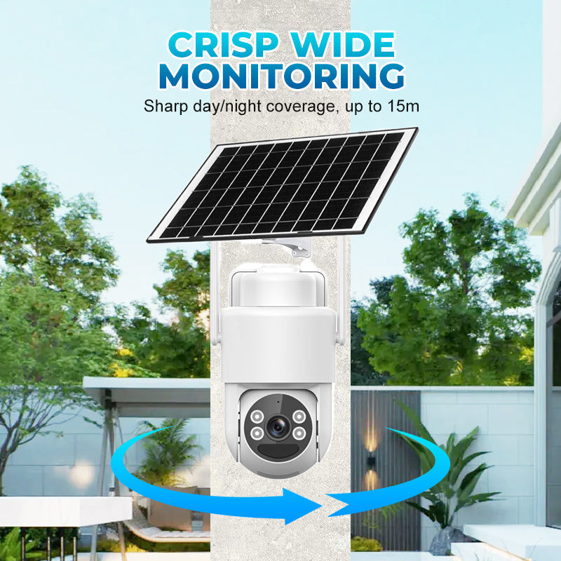 Caméra de sécurité sans fil à énergie solaire avec alarme