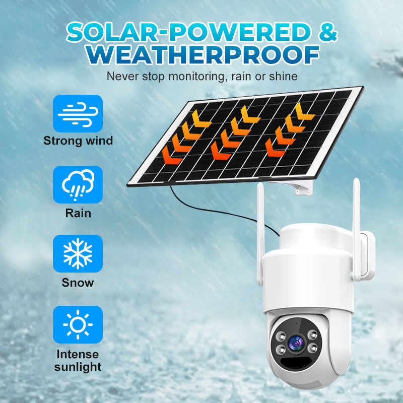 Caméra de sécurité sans fil à énergie solaire avec alarme