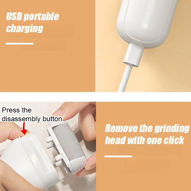 🔋🦶Exfoliateur électrique rechargeable pour les pieds🌟 Exfolie en douceur, lisse les pieds, indispensable pour les pédicures à domicile !