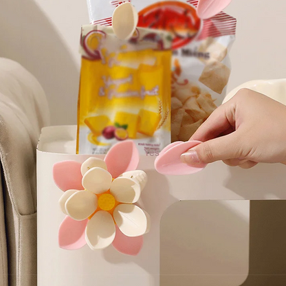 Pince magnétique pour aliments en forme de lotus et aimant pour réfrigérateur