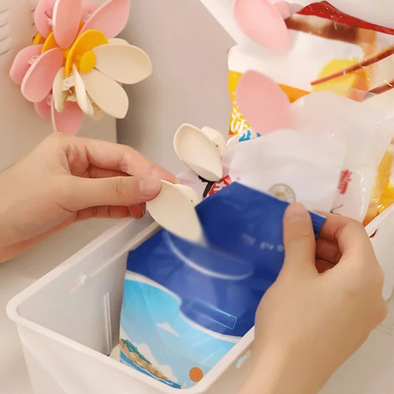 Pince magnétique pour aliments en forme de lotus et aimant pour réfrigérateur