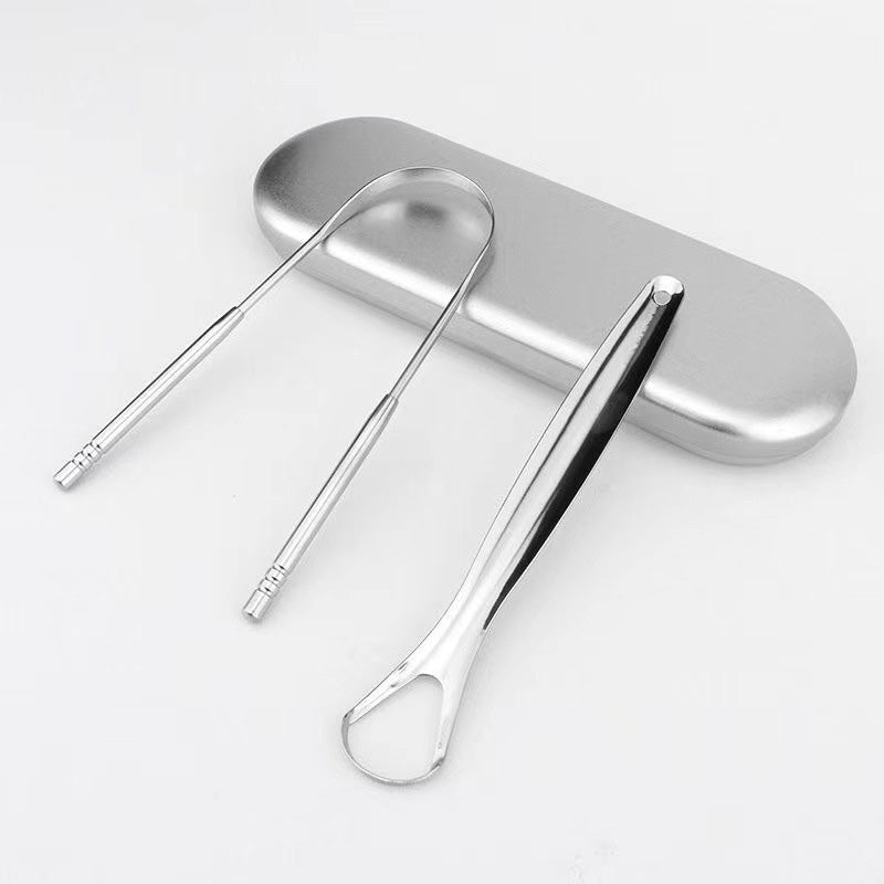 Ensemble de grattoirs de langue en acier inoxydable
