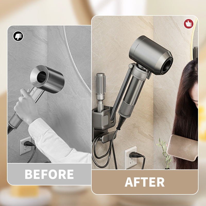 🤩Support mural pour sèche-cheveux avec range-cordon⌛⌛3 dernières heures : Grande vente💰💰