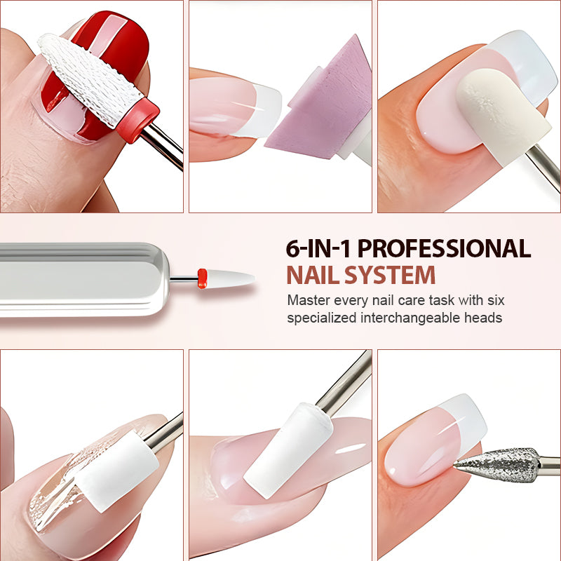 Kit de perceuse à ongles électrique rechargeable portable 6 en 1