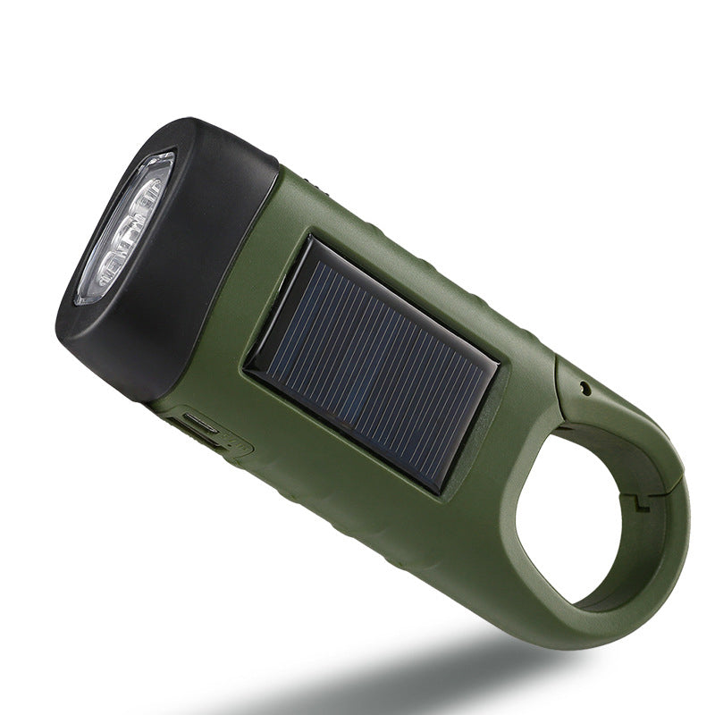 Lampe d'urgence extérieure (manivelle à main + solaire + charge USB)